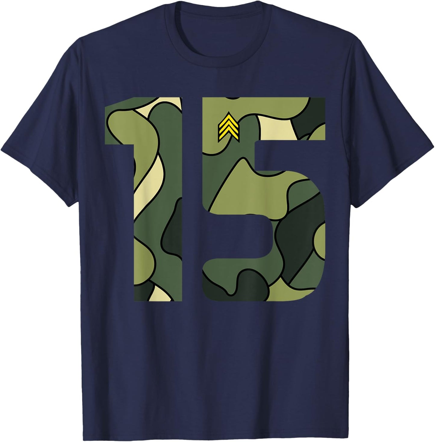 Cute Little Birthday 15 Year Old Youth Camouflage Gift T-Shirt - T-Shirt | Navy