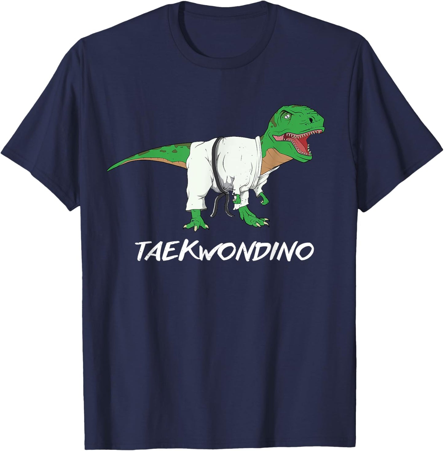 Funny Taekwondo T Rex Dinosaur Cute Martial Arts Boys Gift T-Shirt - T-Shirt | Navy