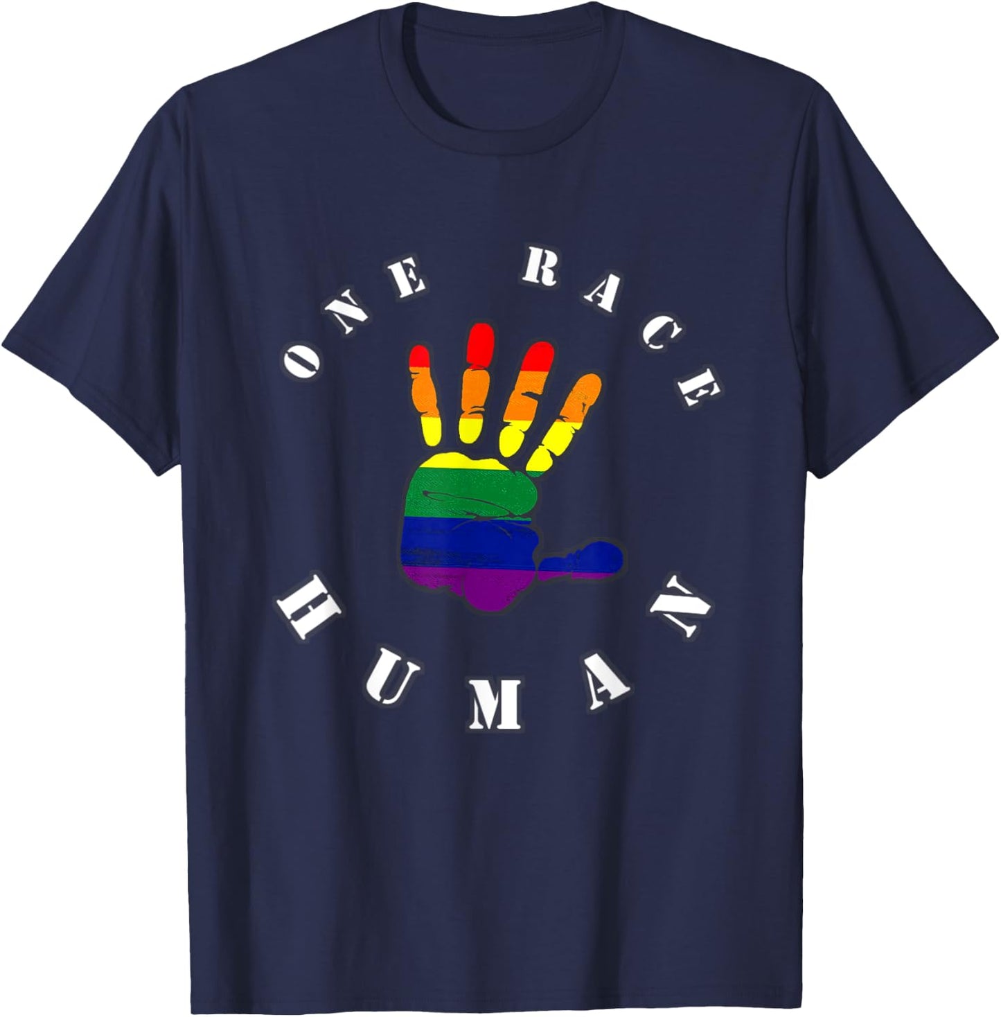 One Race, Human. | Against Racism T-Shirt - T-Shirt | Navy