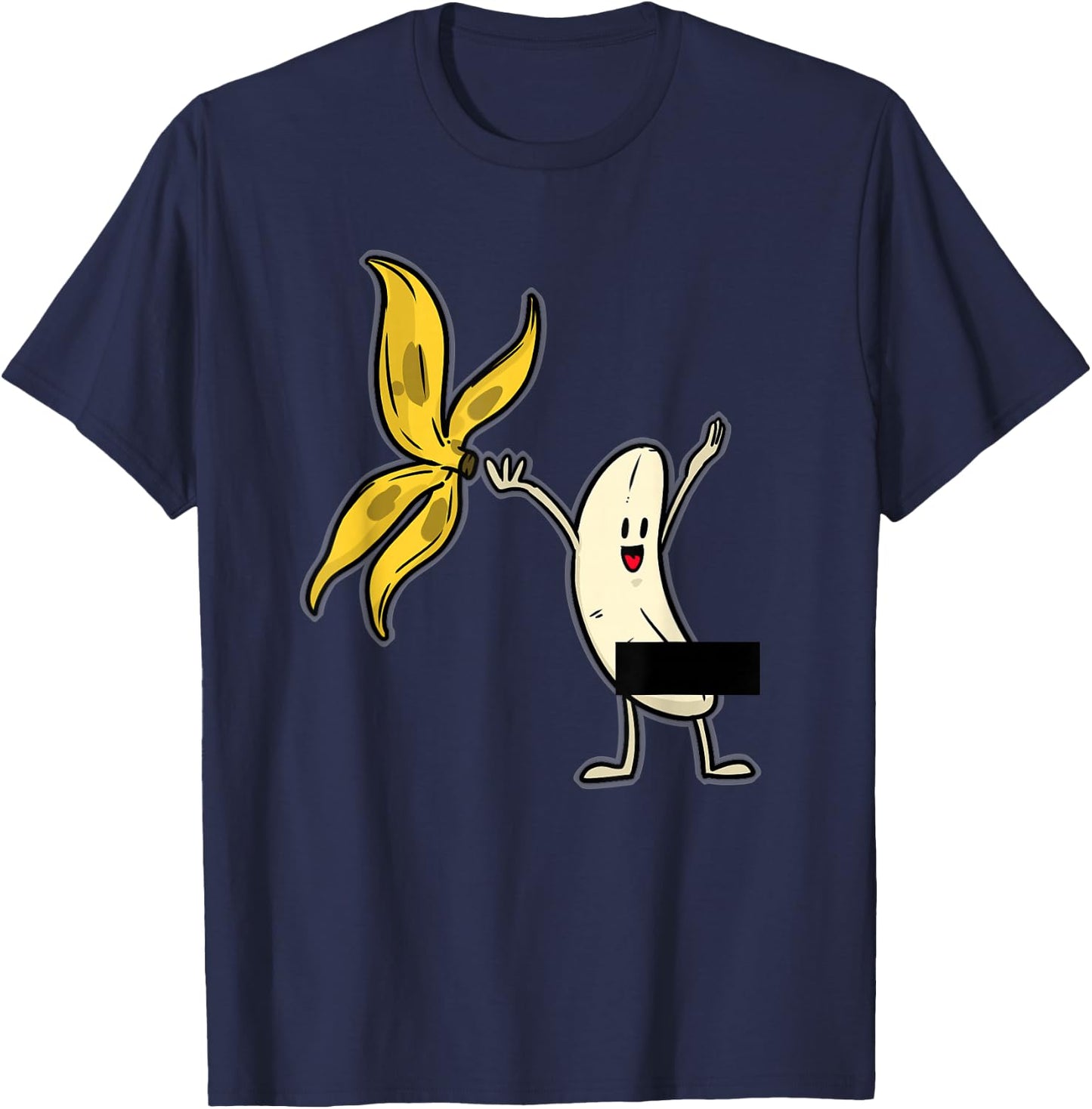 Banana Shirt Banana Striptease Censored Naked Fruit Adult T-Shirt - T-Shirt | Navy