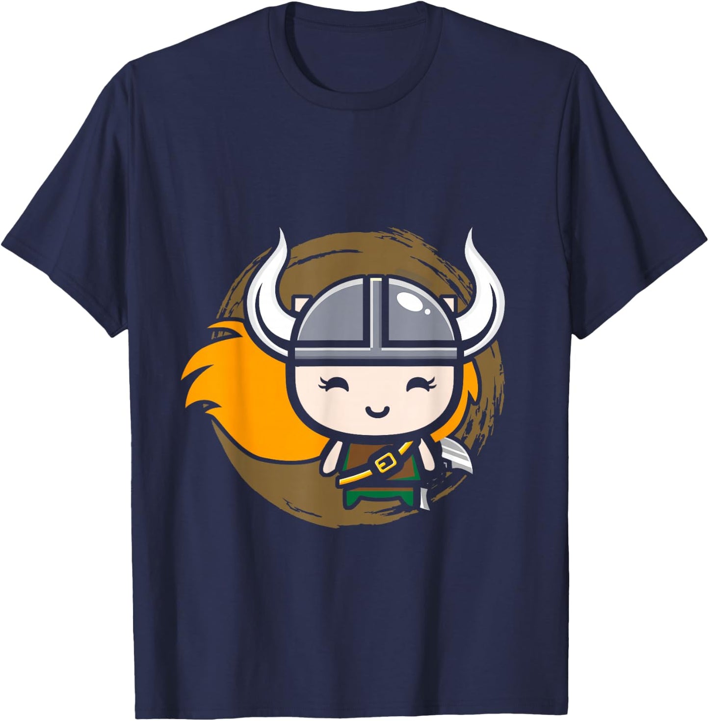 Cute Little Viking Girl T-Shirt - T-Shirt | Navy