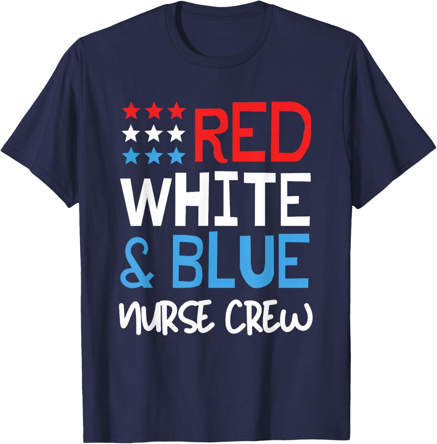 4th of July Nurse Crew Scrub Tops Patriotic Nurses Matching T-Shirt - T-Shirt | Navy