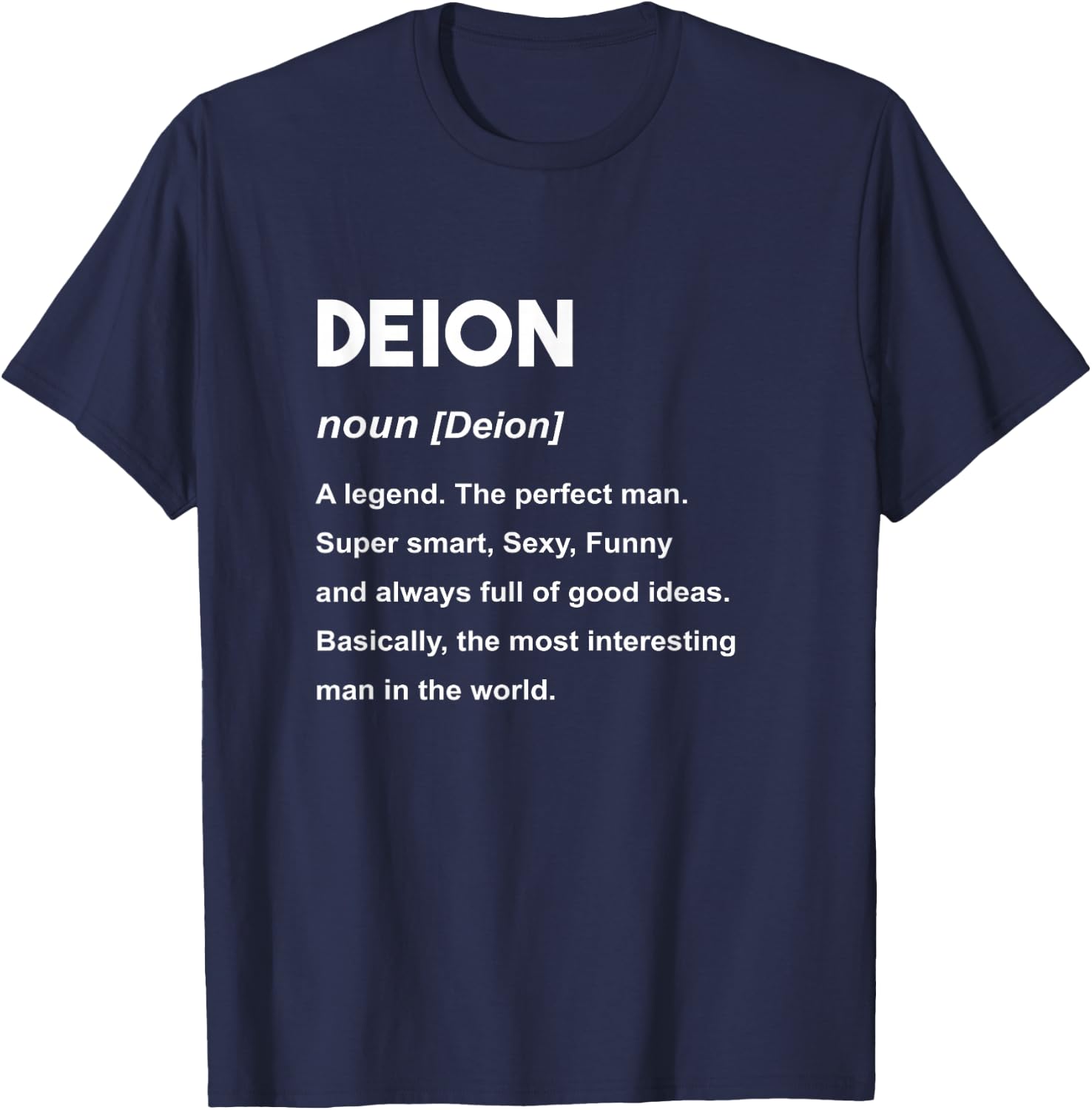 Deion Name Shirt | Deion T-Shirt - T-Shirt | Navy