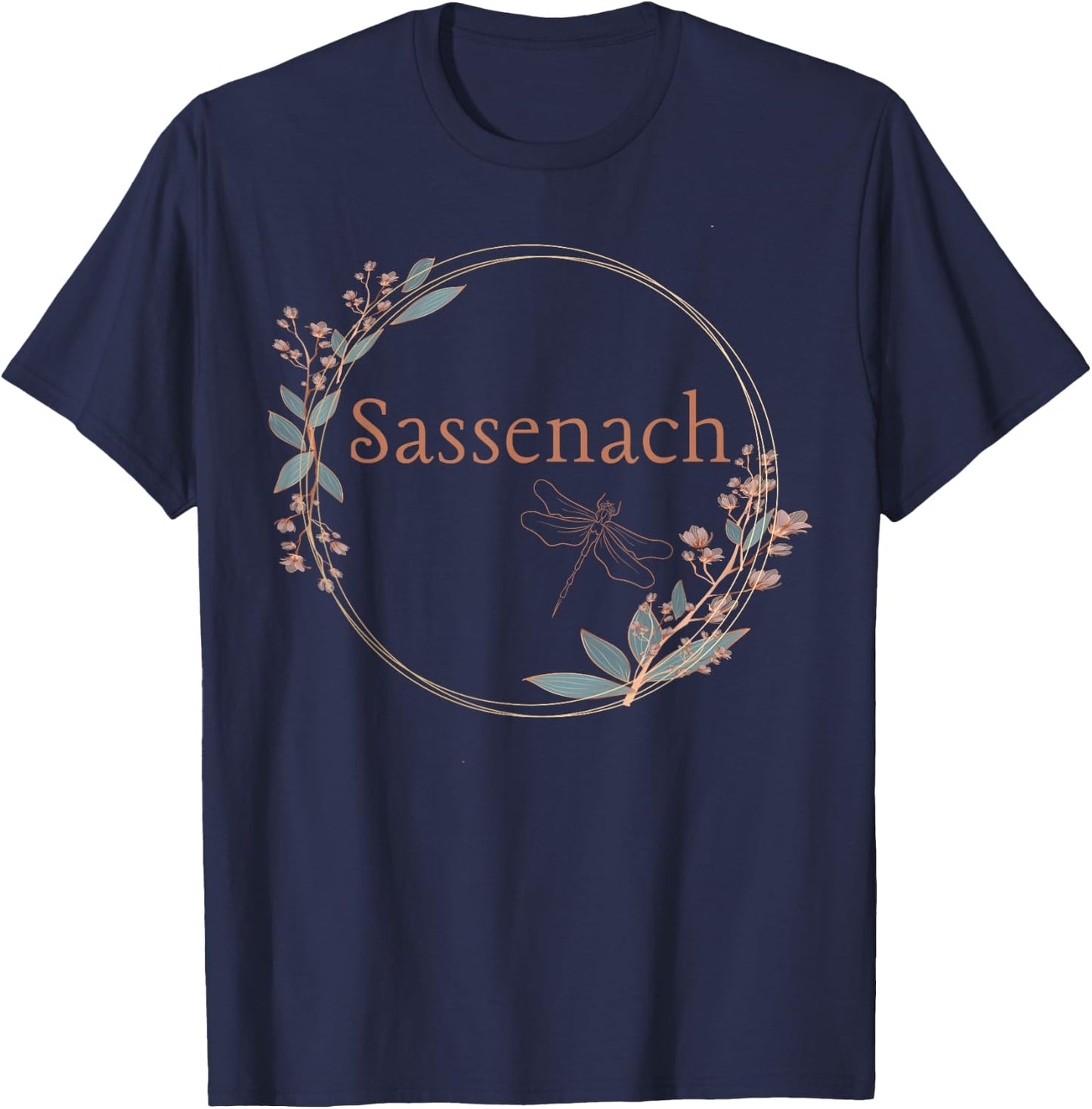 Sassenach Dragonfly Bohemian Wreath T-Shirt - T-Shirt | Navy
