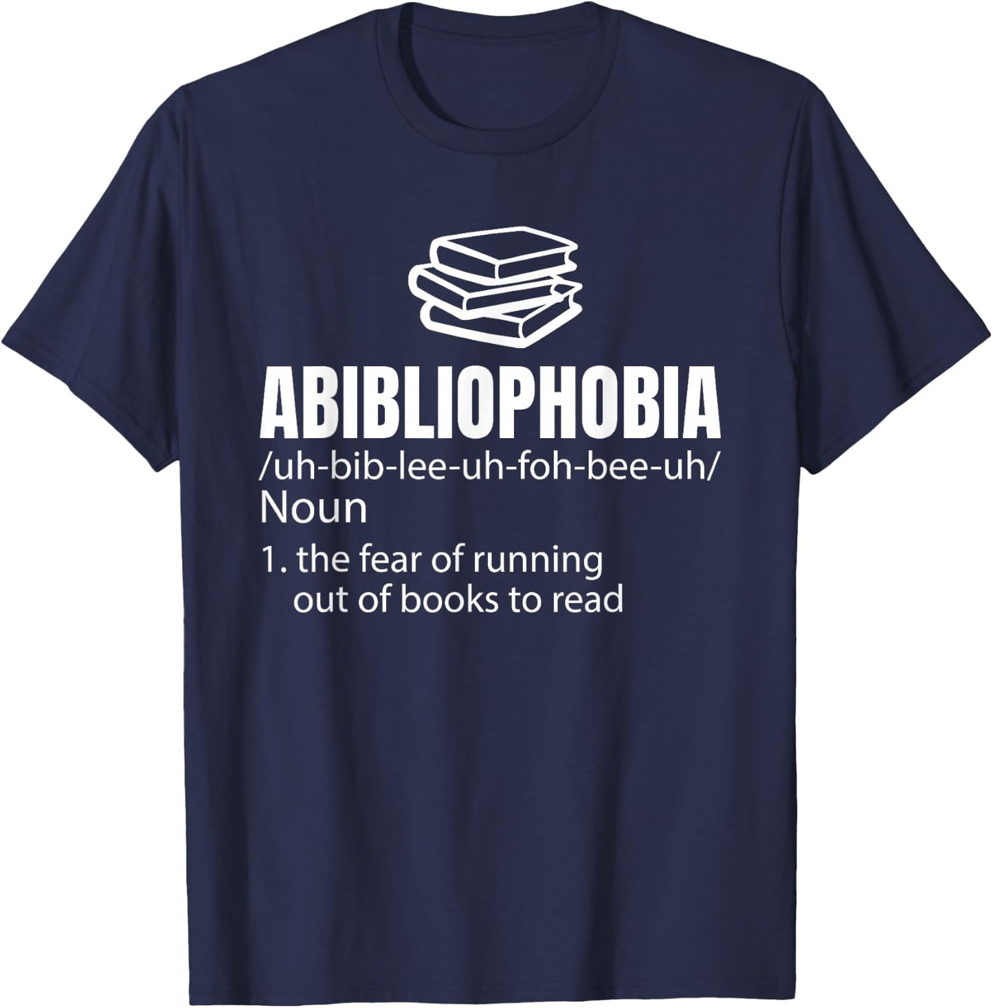 Abibliophobia Reading Worms Gift T-Shirt - T-Shirt | Navy