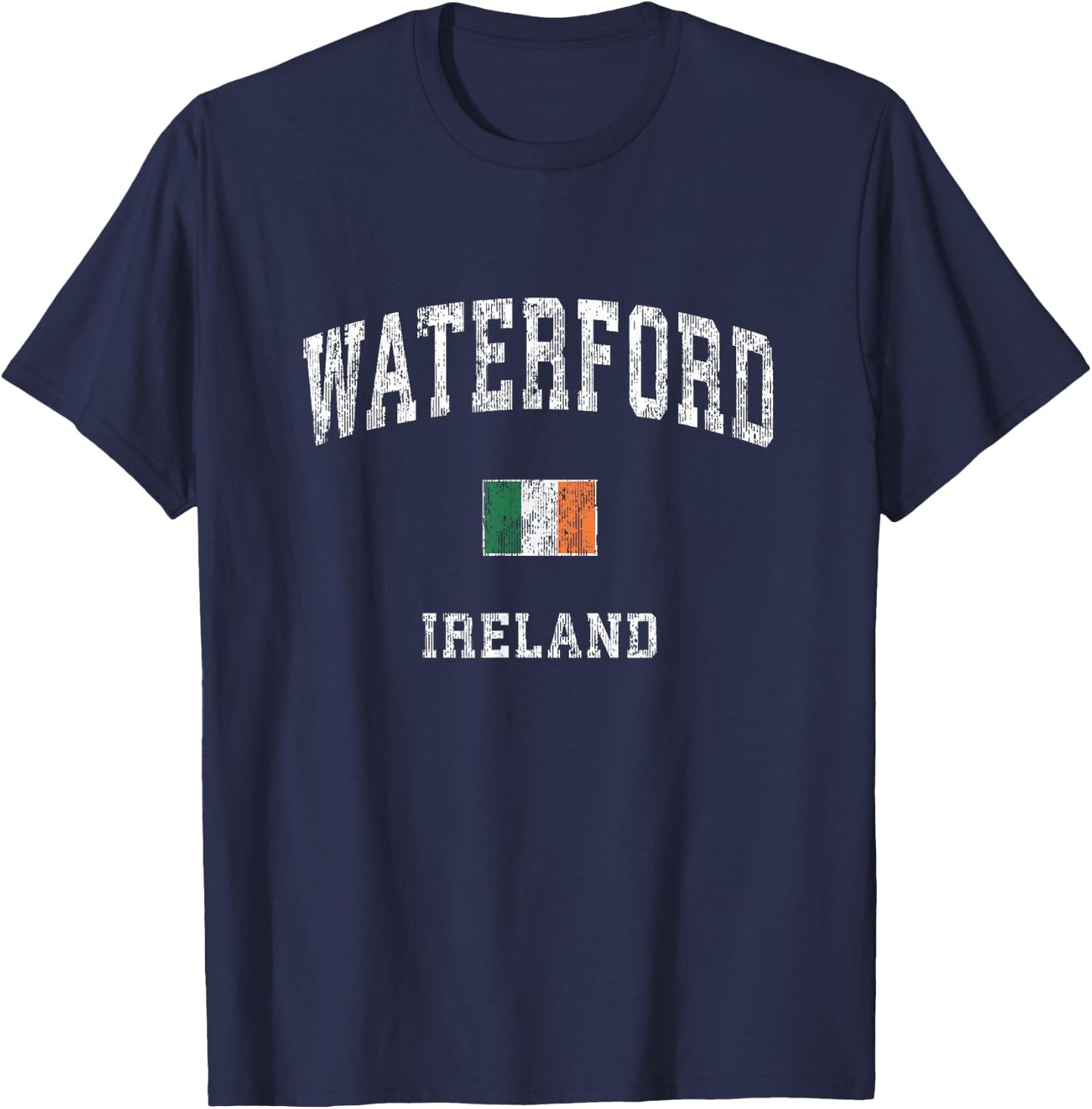 Waterford Ireland Vintage Athletic Sports Design T-Shirt - T-Shirt | Navy