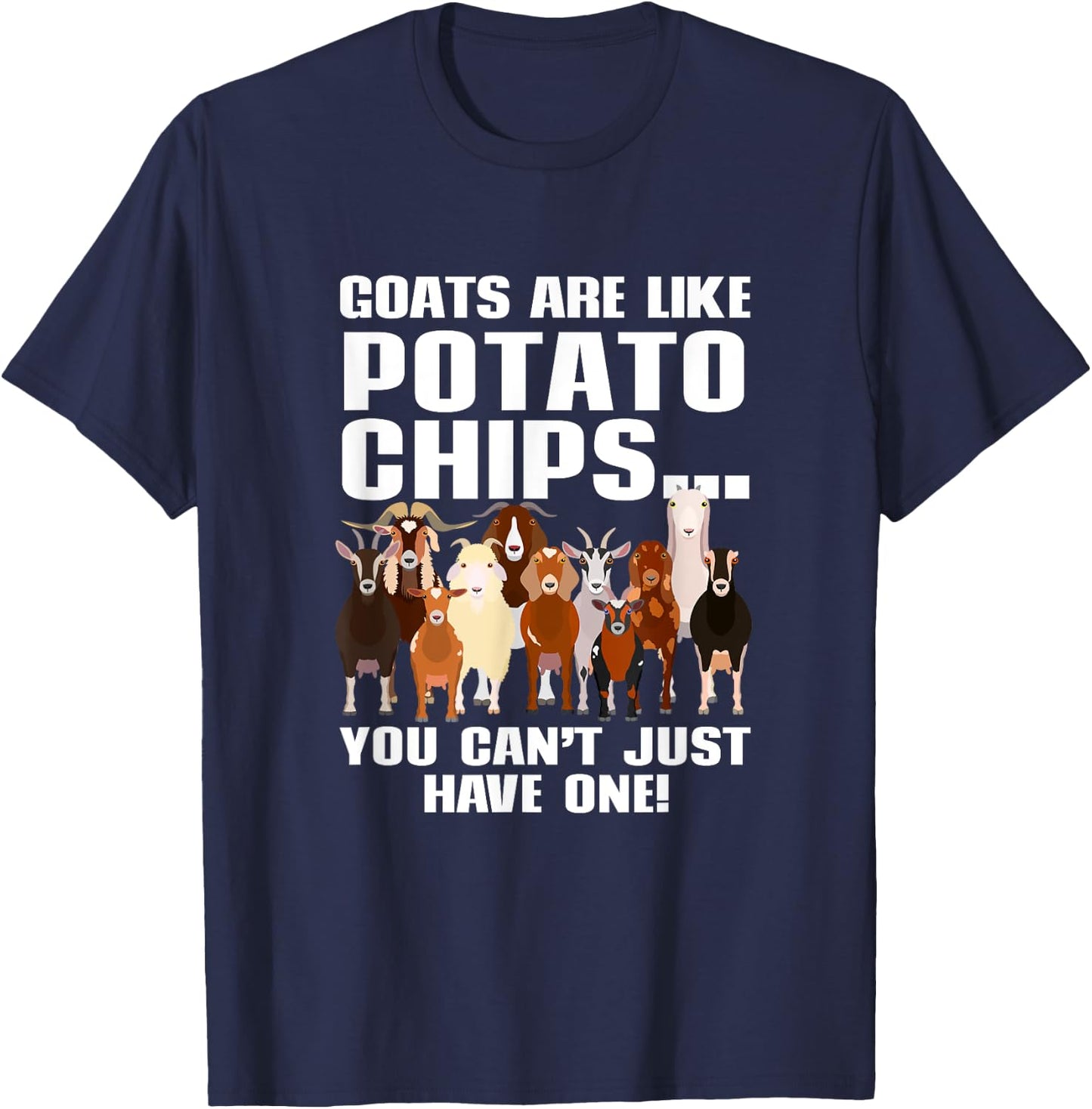 Goat Lovers Shirt | Farm Apparel Meme Pun Funny Goat T-Shirt - T-Shirt | Navy