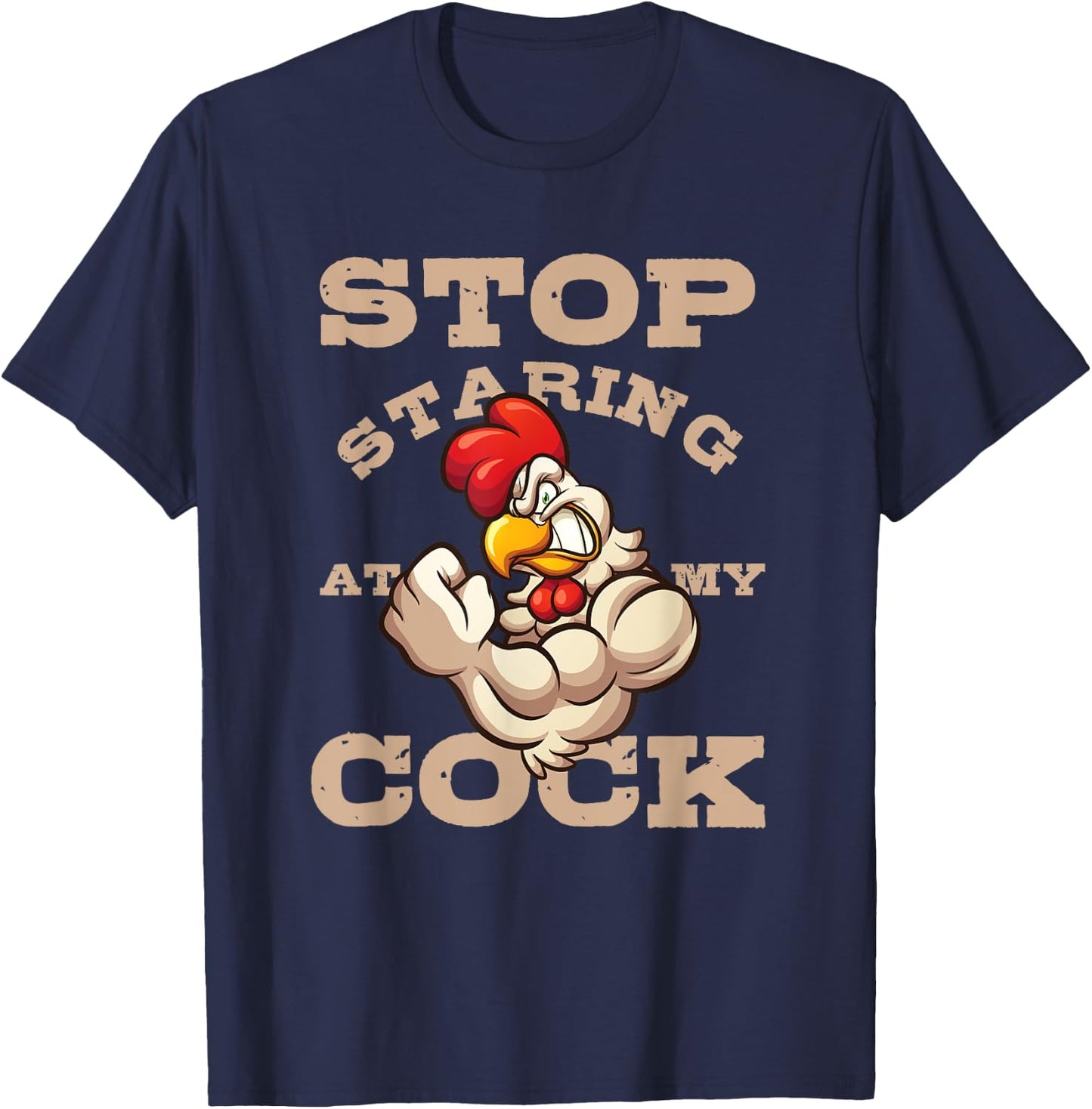 Chef Chef Staring Chicken Rooster Farmer Bird Gift T-Shirt - T-Shirt | Navy