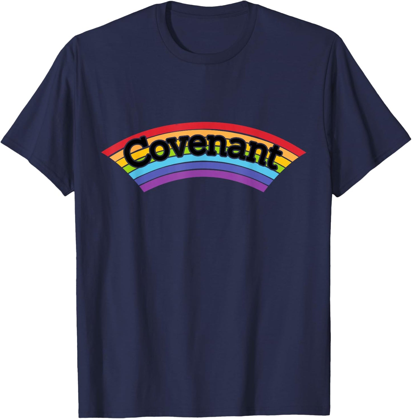 Covenant Rainbow Everlasting Love Peace Christian Apparel T-Shirt - T-Shirt | Navy