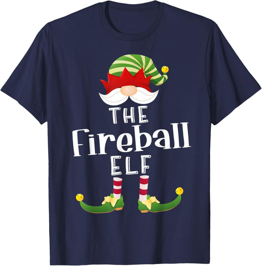 Fireball Elf Group Christmas Funny Pajama Party T-Shirt - T-Shirt | Navy