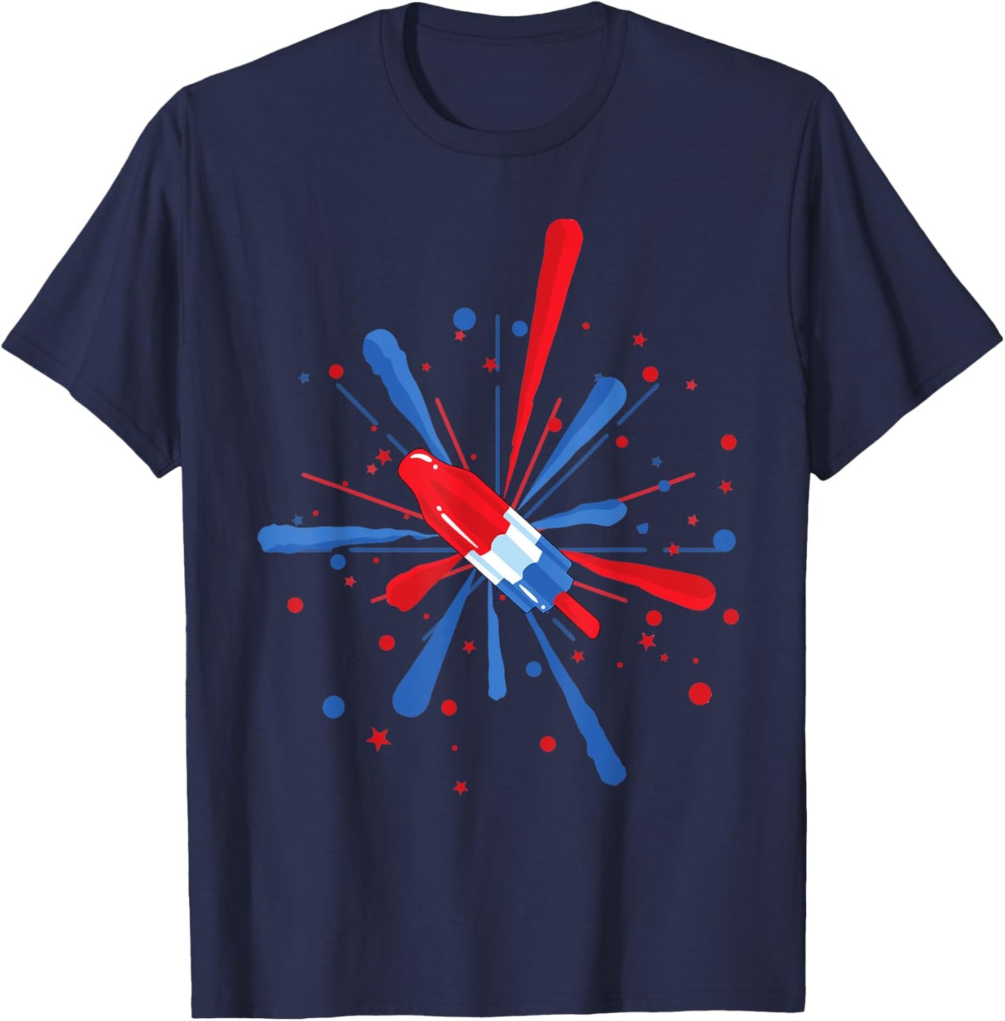 Fourth of July Fireworks Popsicle T-Shirt - T-Shirt | Navy