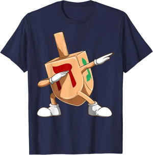Dabbing Dreidel Funny Dreidel Jewish Hanukkah T-Shirt - T-Shirt | Navy