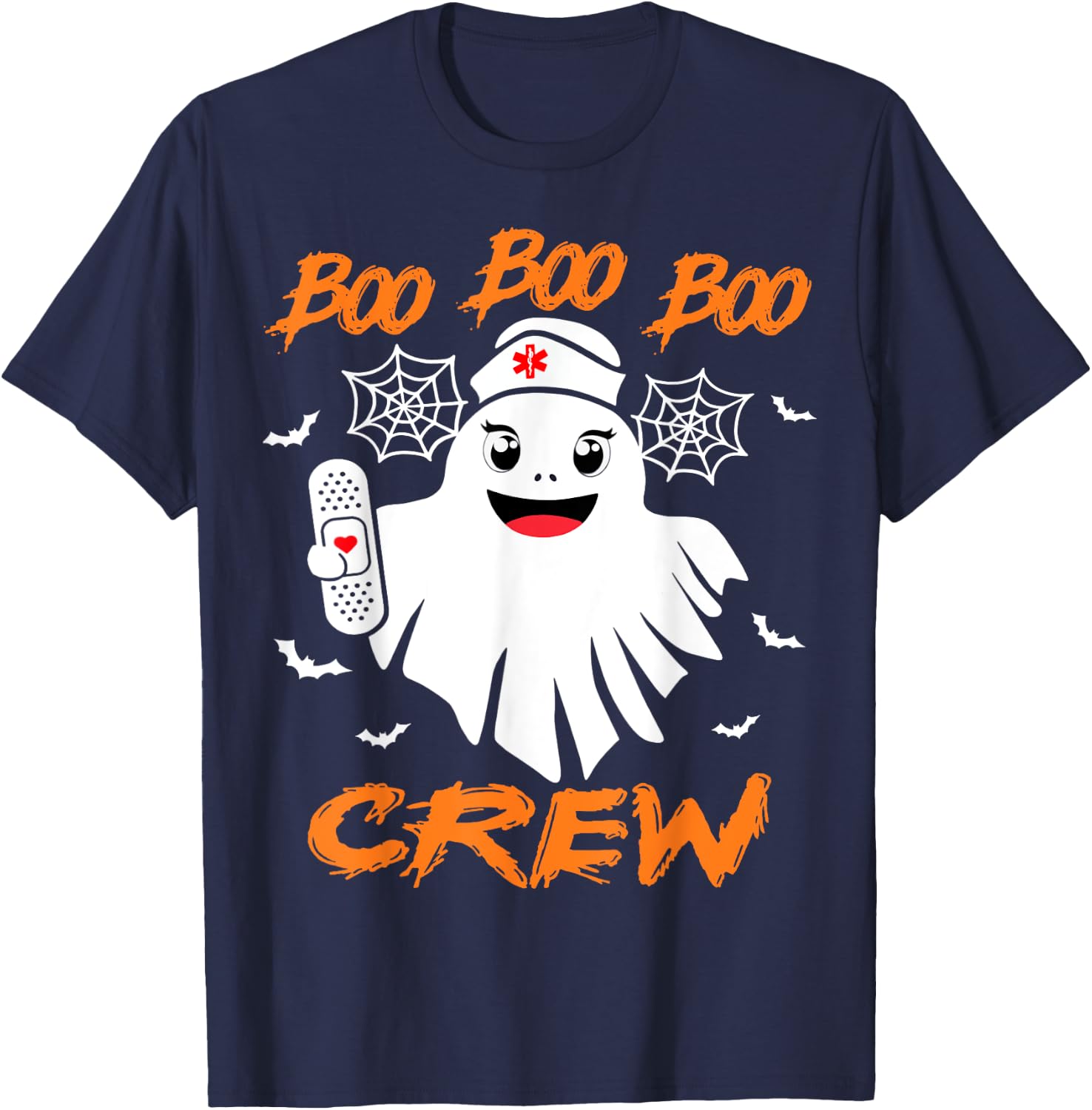 Boo Boo Crew Nurse Halloween Nurse T-Shirt - T-Shirt | Navy