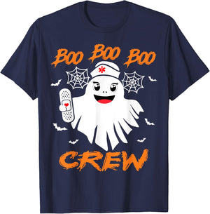 Boo Boo Crew Nurse Halloween Nurse T-Shirt - T-Shirt | Navy