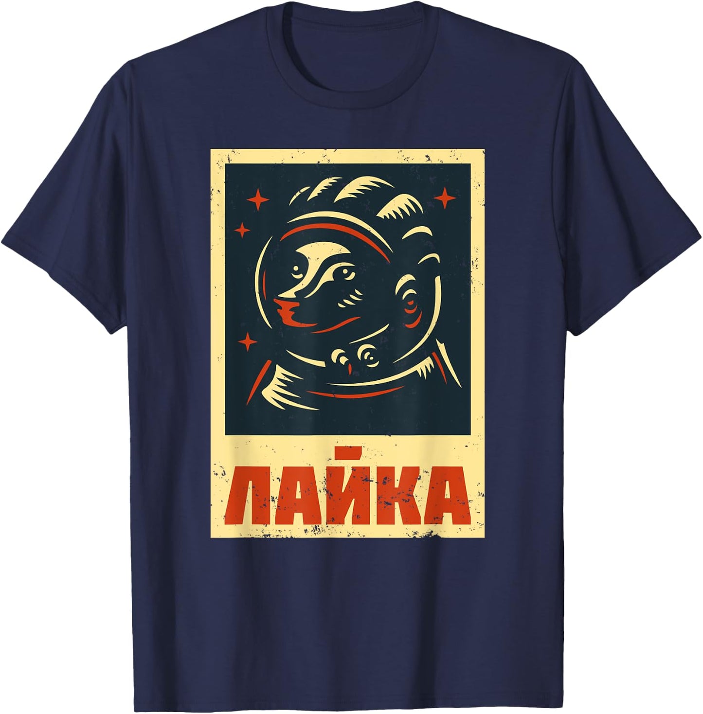 Laika Dog Sputnik Space Space Travel USSR Gift Women T-Shirt - T-Shirt | Navy