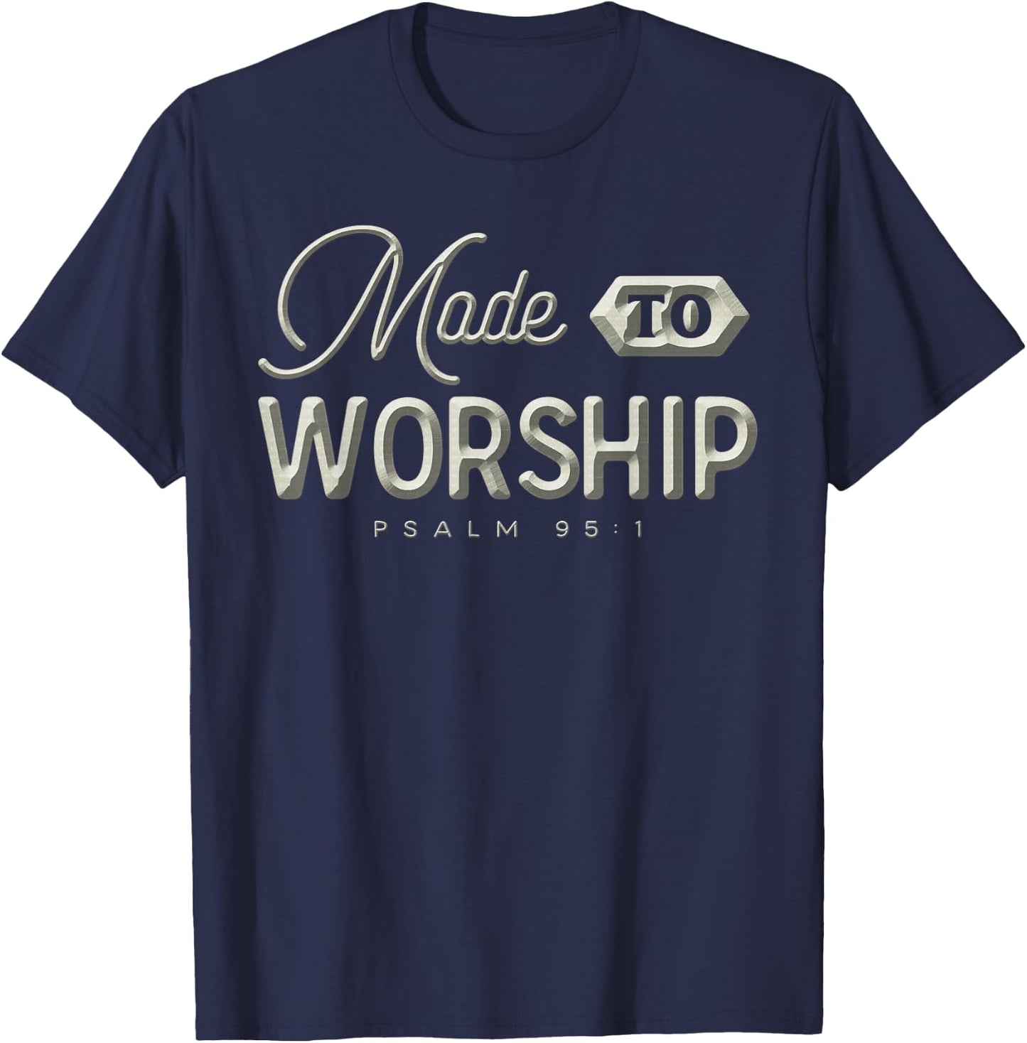 Made To Worship Christian T-Shirt - T-Shirt | Navy