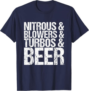 Nitrogen Blower Turbos Beer T-Shirt - T-Shirt | Navy