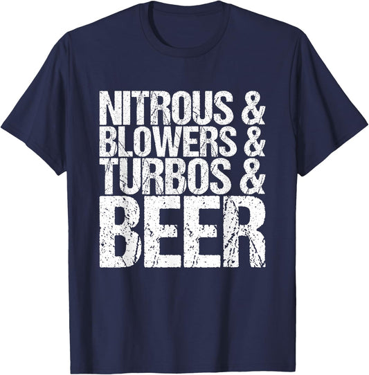 Nitrogen Blower Turbos Beer T-Shirt - T-Shirt | Navy