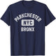 Parkchester Bronx NYC Gym Style Distressed White Print T-Shirt - T-Shirt | Navy
