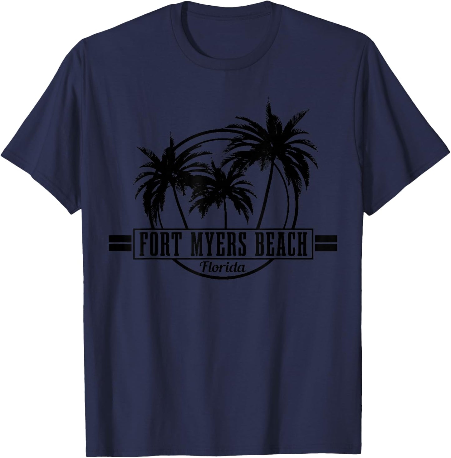 Fort Myers Beach Florida USA America Vintage T-Shirt - T-Shirt | Navy