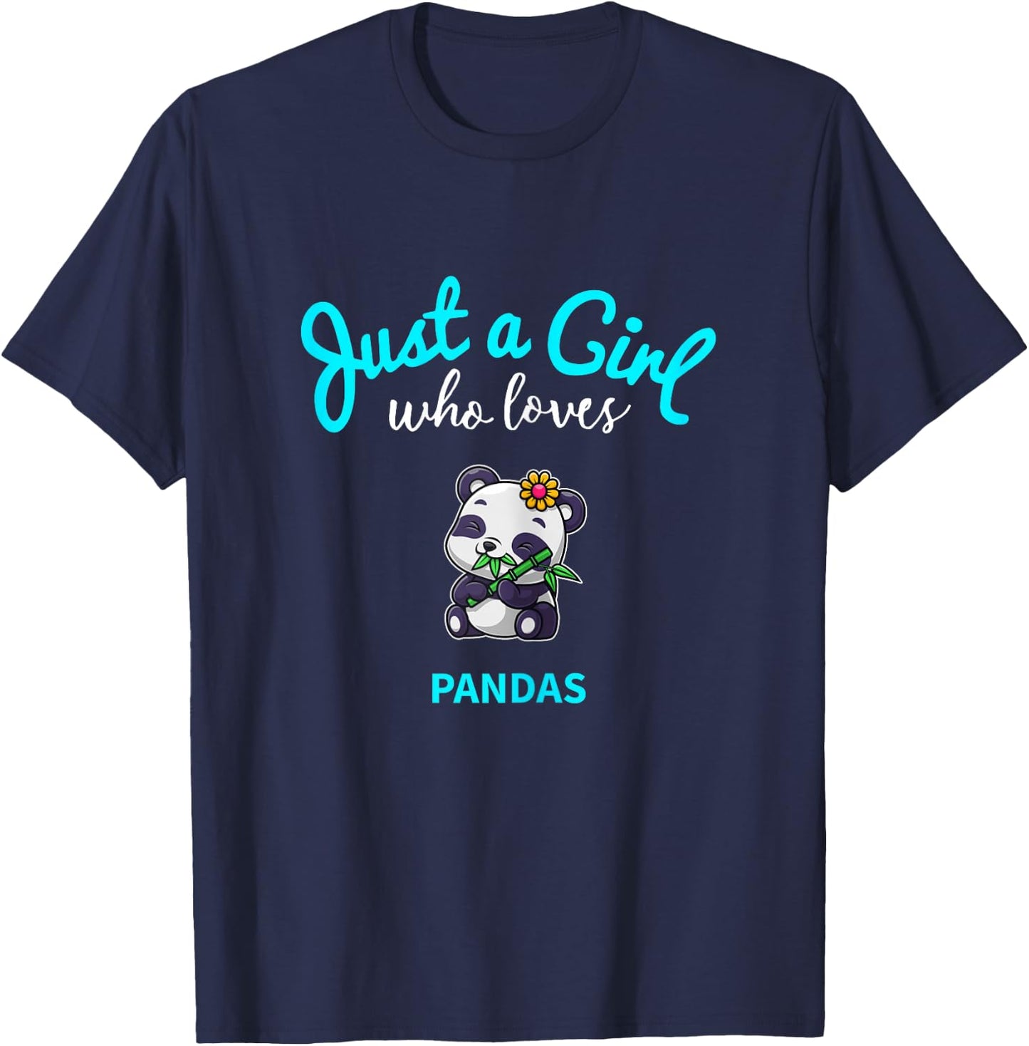 Panda Shirt for Girls | Kids Panda T-Shirt - T-Shirt | Navy