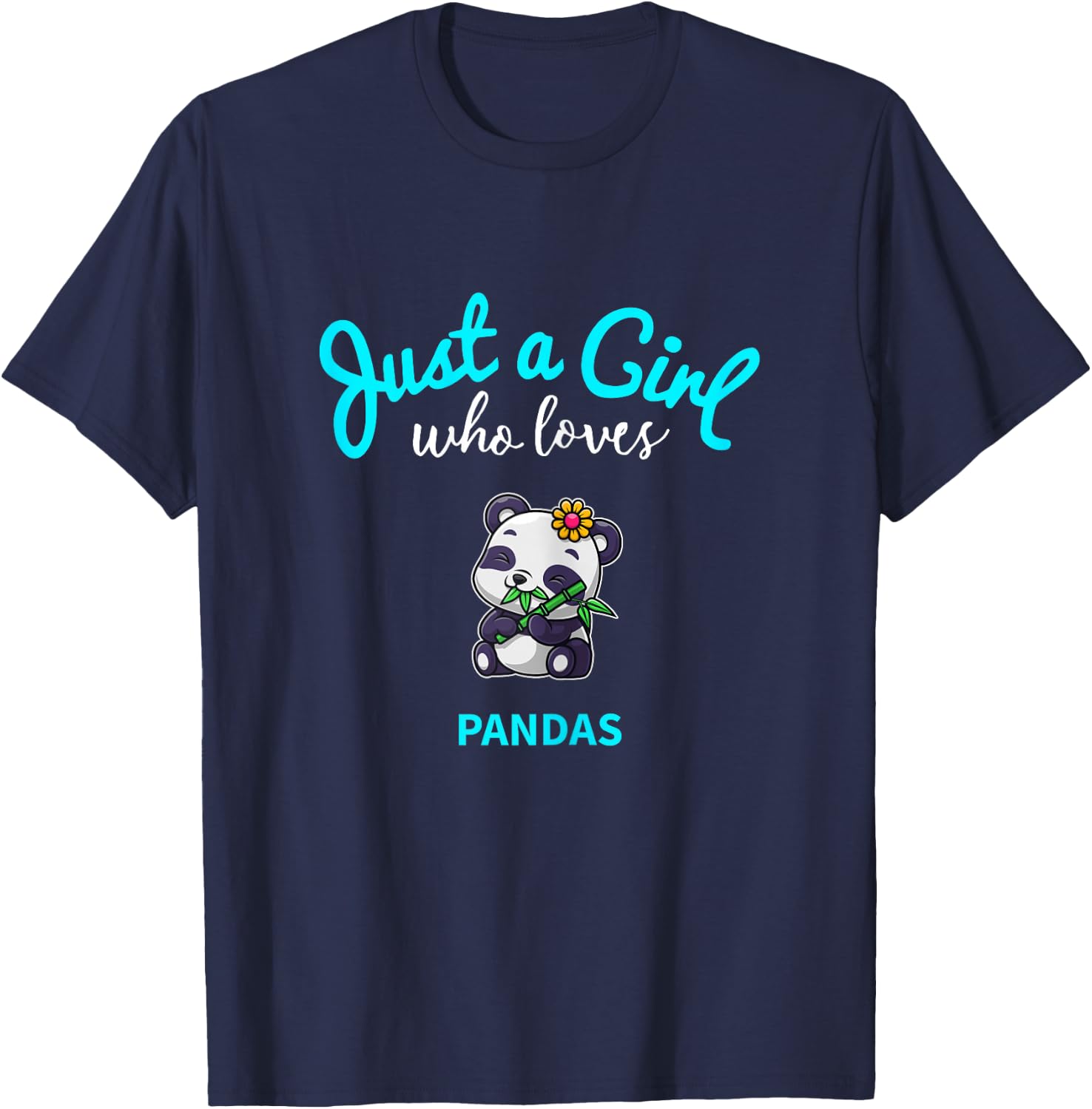 Panda Shirt for Girls | Kids Panda T-Shirt - T-Shirt | Navy