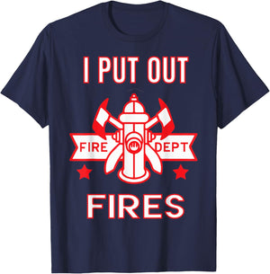 Halloween Costume Funny Firefighter I Put Out Fires Firemen T-Shirt - T-Shirt | Navy
