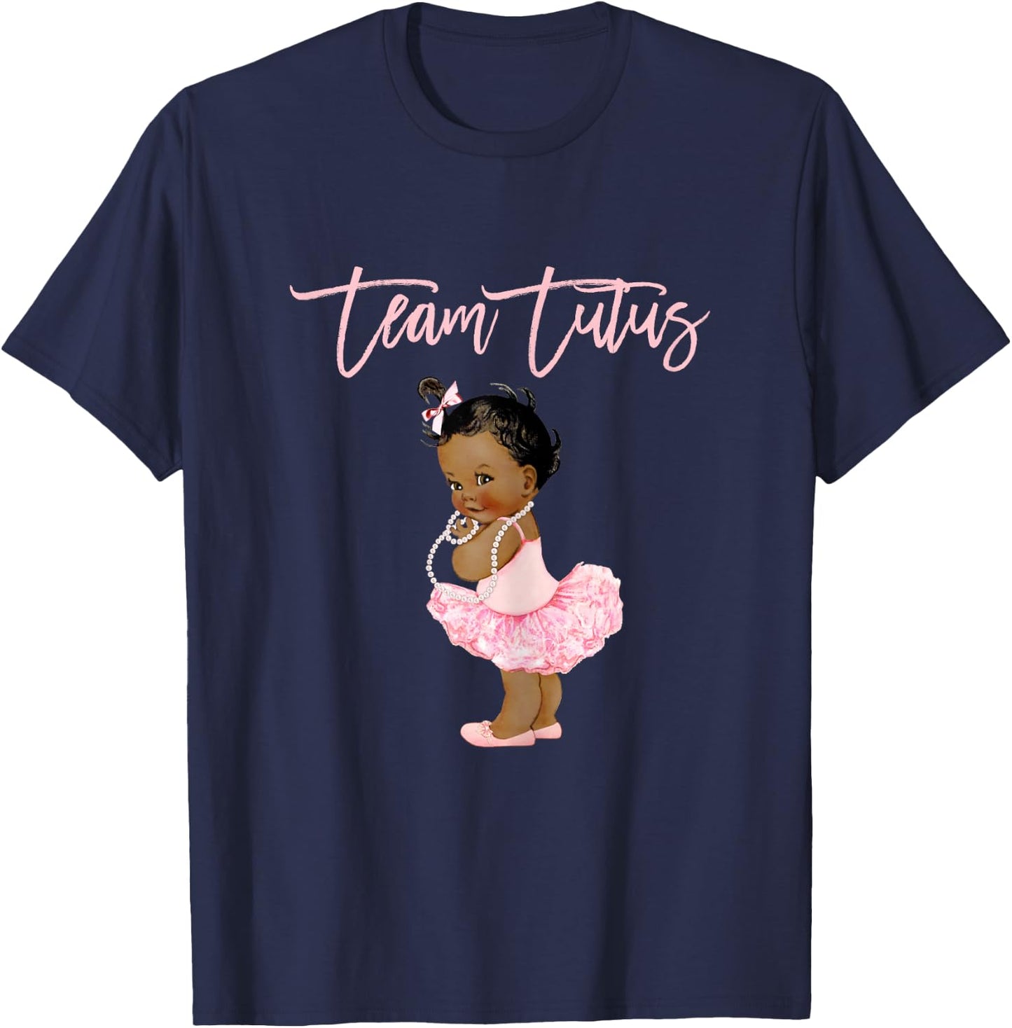 Team Tutus It's A Girl Gender Reveal Baby Shower Touchdown T-Shirt - T-Shirt | Navy