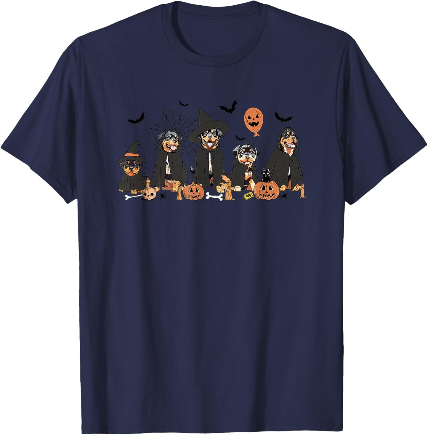 Funny Rottweiler Halloween Ghost Dog T-Shirt - T-Shirt | Navy