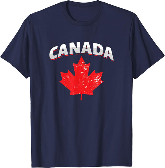 Toronto Patriotic Canadian Canada Red Maple Leaf T-Shirt - T-Shirt | Navy
