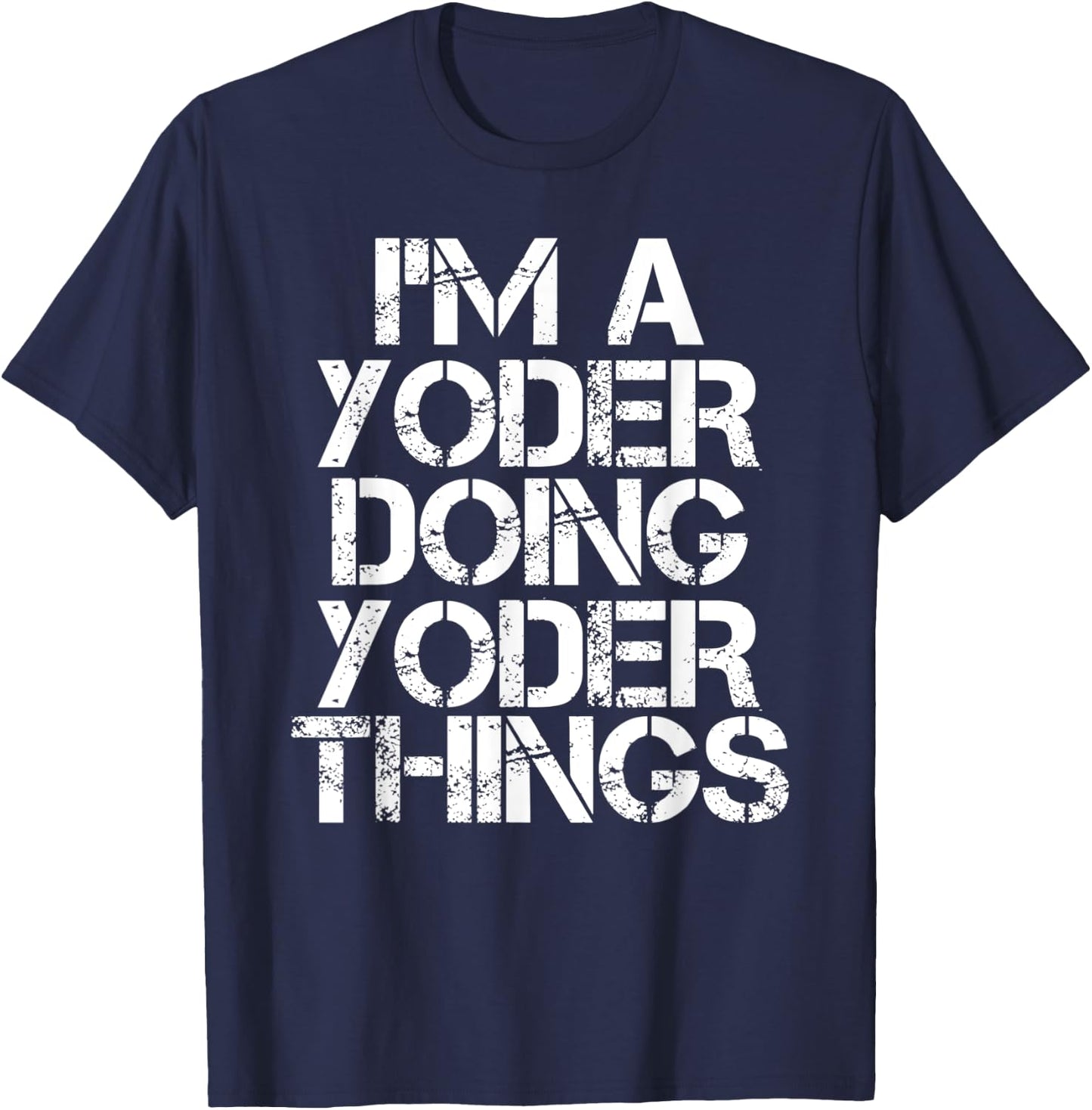 YODER Funny Surname Family Tree Birthday Reunion Gift T-Shirt - T-Shirt | Navy