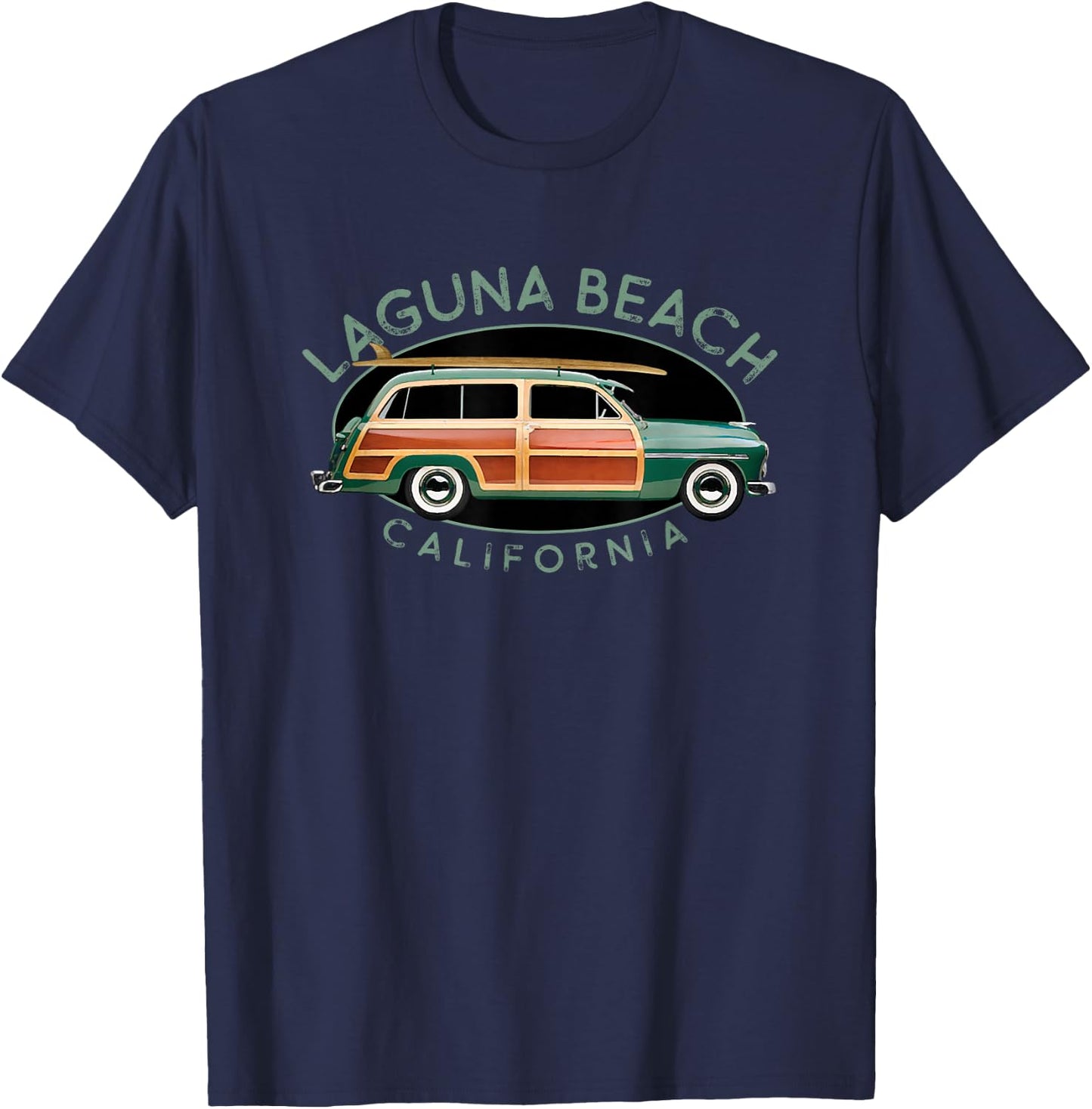 Laguna Beach California Vintage Surfing T-Shirt - T-Shirt | Navy