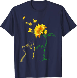 Best Cat Mom Ever Sunflower Mother's Day Gifts for Cat Lover Men Women T-Shirt - T-Shirt | Navy