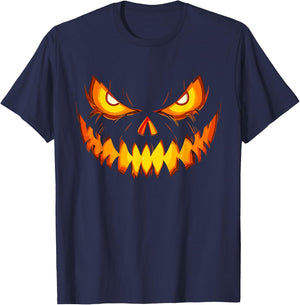 Scary Spooky Jack O Lantern Face Pumpkin Costume Halloween T-Shirt - T-Shirt | Navy