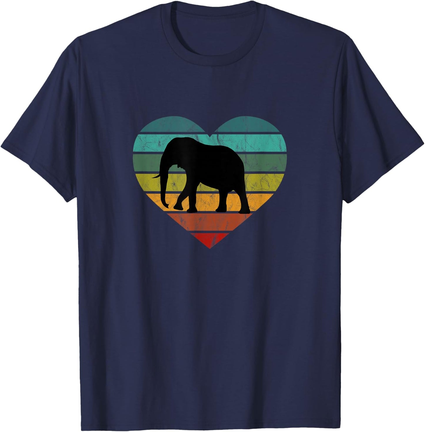 Save Serengeti Safari Kenya Africa Heart I Love Elephants T-Shirt - T-Shirt | Navy