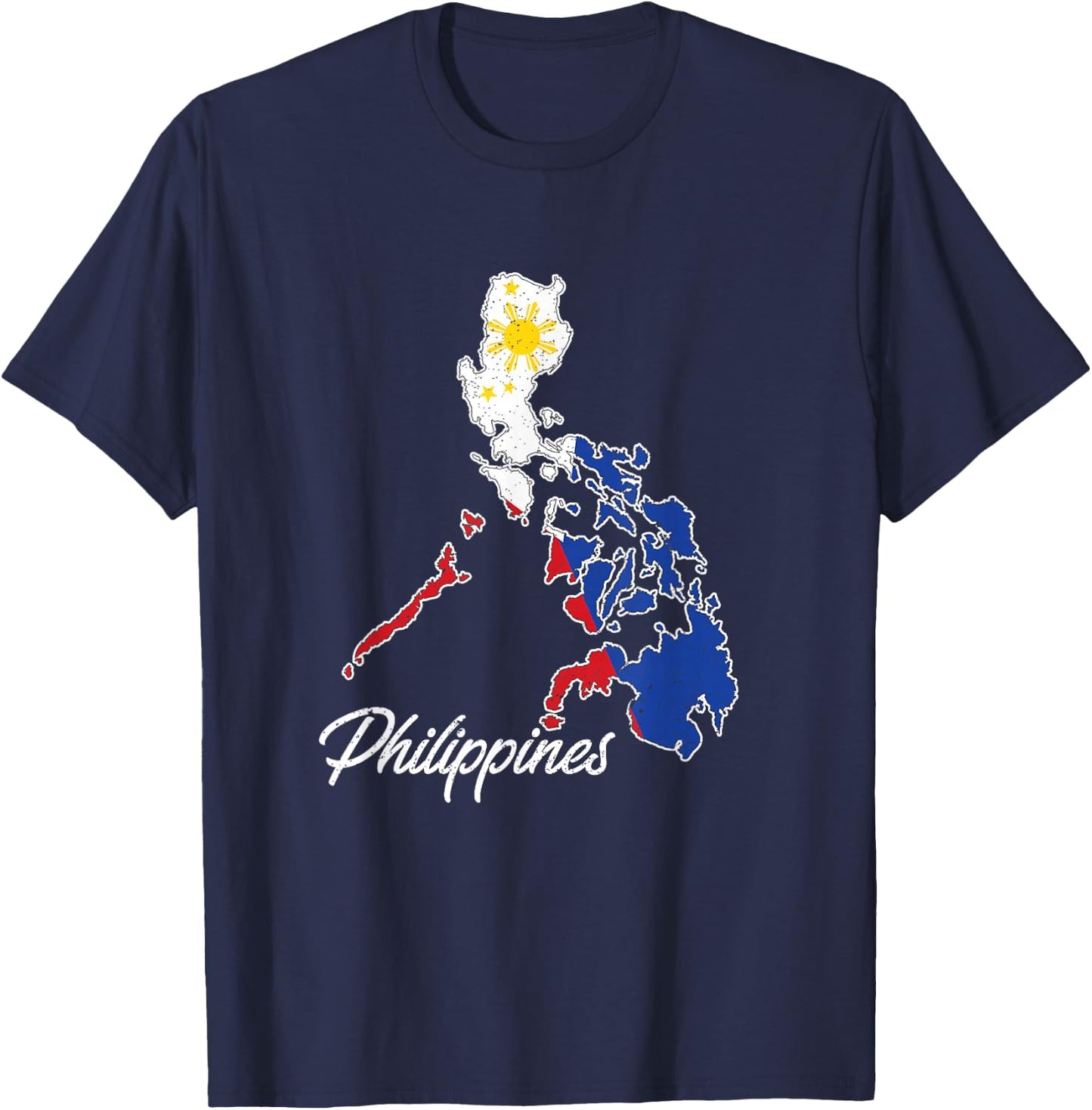Philippine Flag Islands of Felipe Filipino Philippines T-Shirt - T-Shirt | Navy