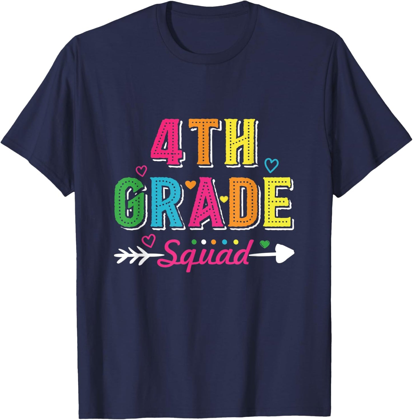 4th Grade Squad Back To School Fourth Grade Teacher Student T-Shirt - T-Shirt | Navy