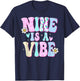 Nine is a Vibe Girl Gifts 9th Birthday 9 Year Old T-Shirt - T-Shirt | Navy