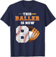 This Baller is Now 8 Kids Baseball Player 8th Birthday Boy T-Shirt - T-Shirt | Navy