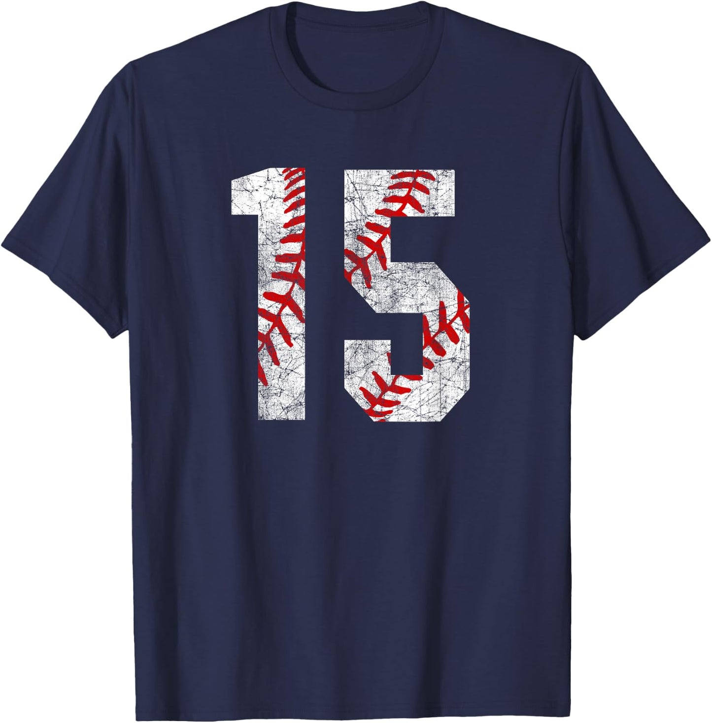 Vintage Baseball Mom #15 Jersey Baseball Favorite Player T-Shirt - T-Shirt | Navy
