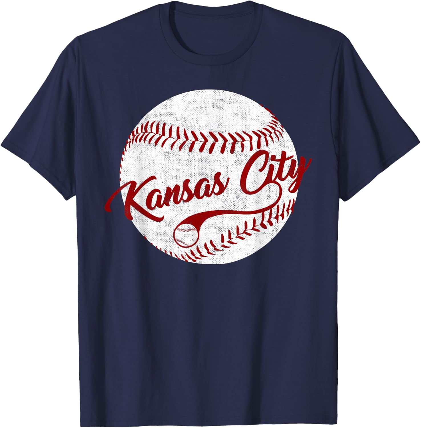 Baseball Kansas City Love Blue Color Royal, National Pastime T-Shirt - T-Shirt | Navy