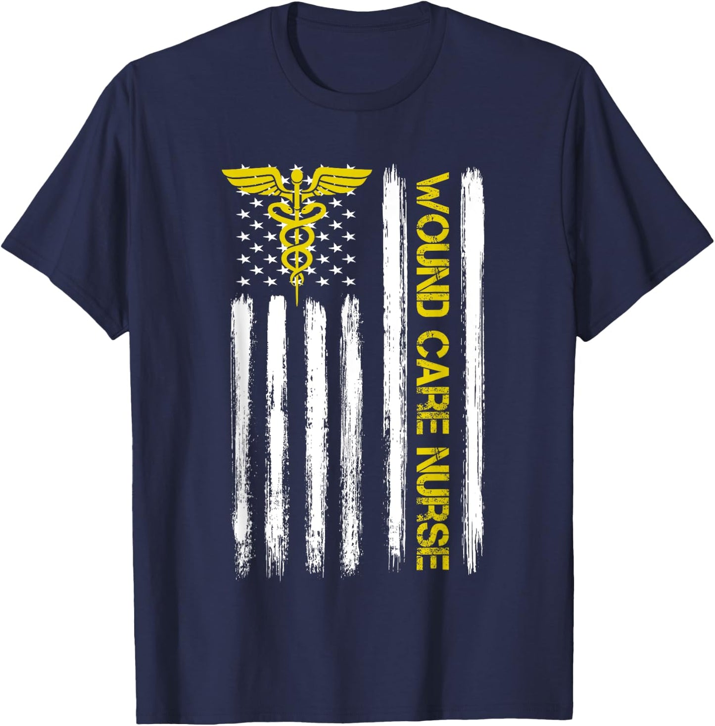 American Flag Wound Care Nurse | Nursing Department Wound T-Shirt - T-Shirt | Navy