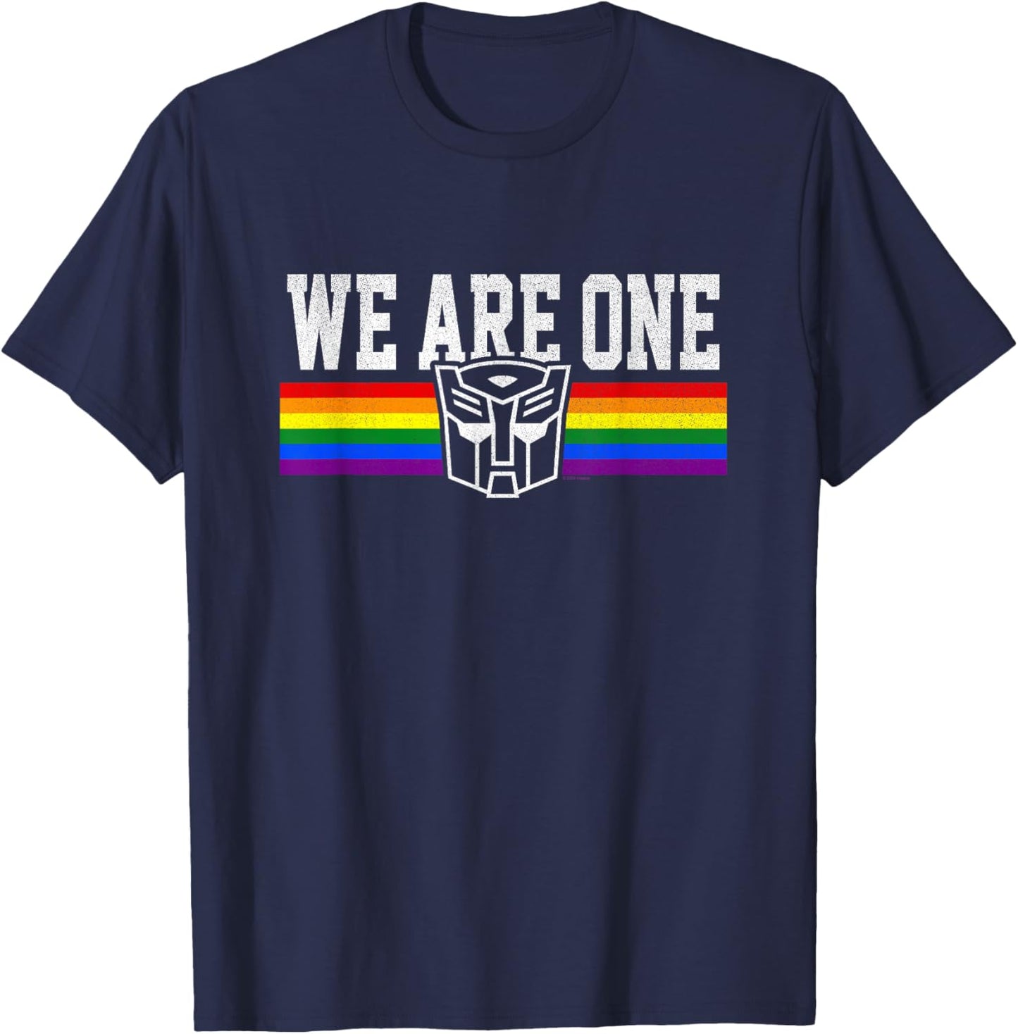 Transformers We are One Rainbow Vintage Autobot Stripe T-Shirt - T-Shirt | Navy