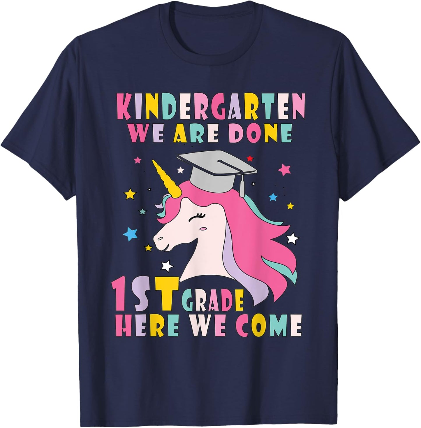 Kindergarten Graduation Magical Unicorn T-Shirt - T-Shirt | Navy
