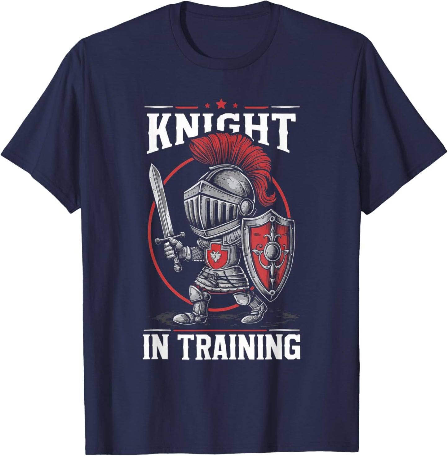Kids Medieval Festival Boys Girls Men Women Knight in Training Funny Kids Knights Lover T-Shirt - T-Shirt | Navy