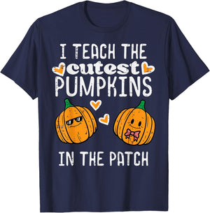 Teach Cutest Pumpkins Patch Halloween Teacher Costume Women T-Shirt - T-Shirt | Navy