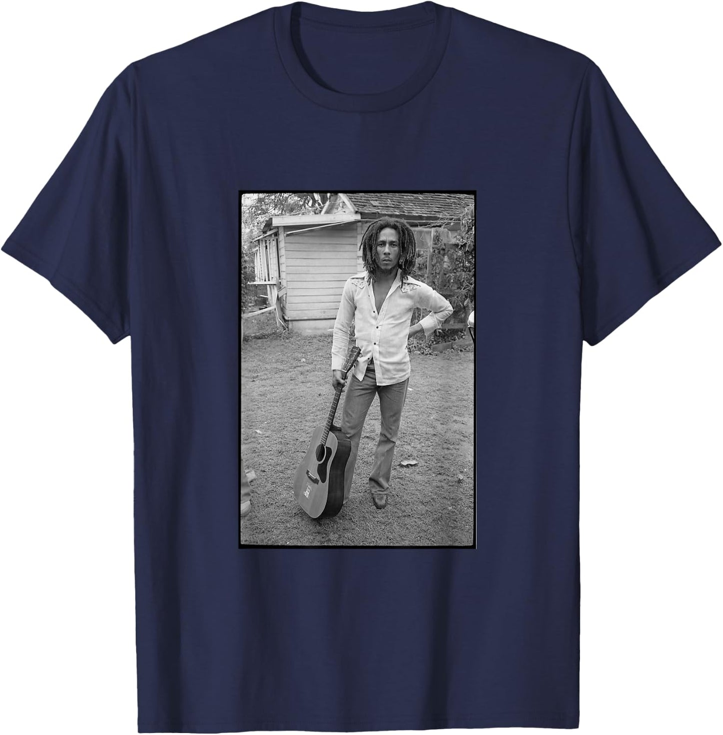 Bob Marley x David Burnett Guitar Photo T-Shirt - T-Shirt | Navy