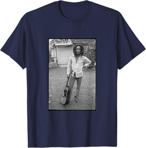 Bob Marley x David Burnett Guitar Photo T-Shirt - T-Shirt | Navy