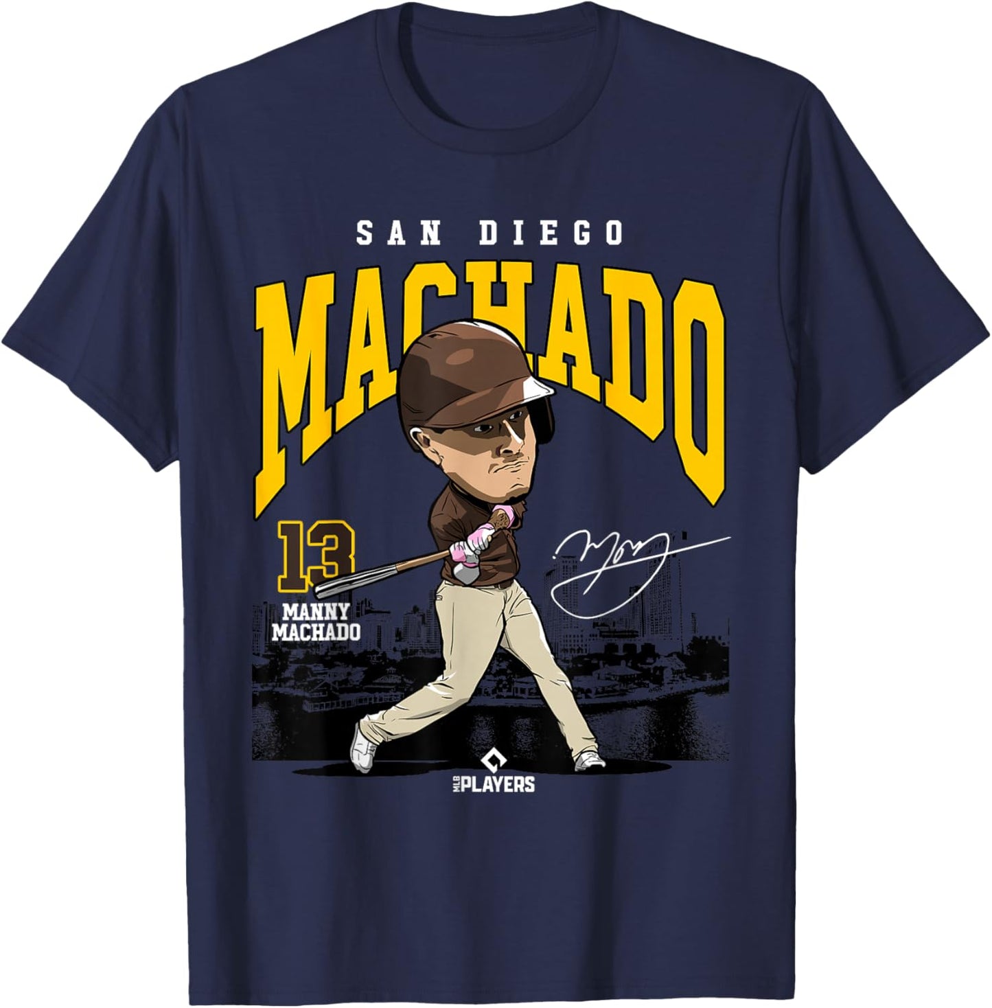 Manny Machado | San Diego Baseball MLB Players | MLBMAC4057 T-Shirt - T-Shirt | Navy