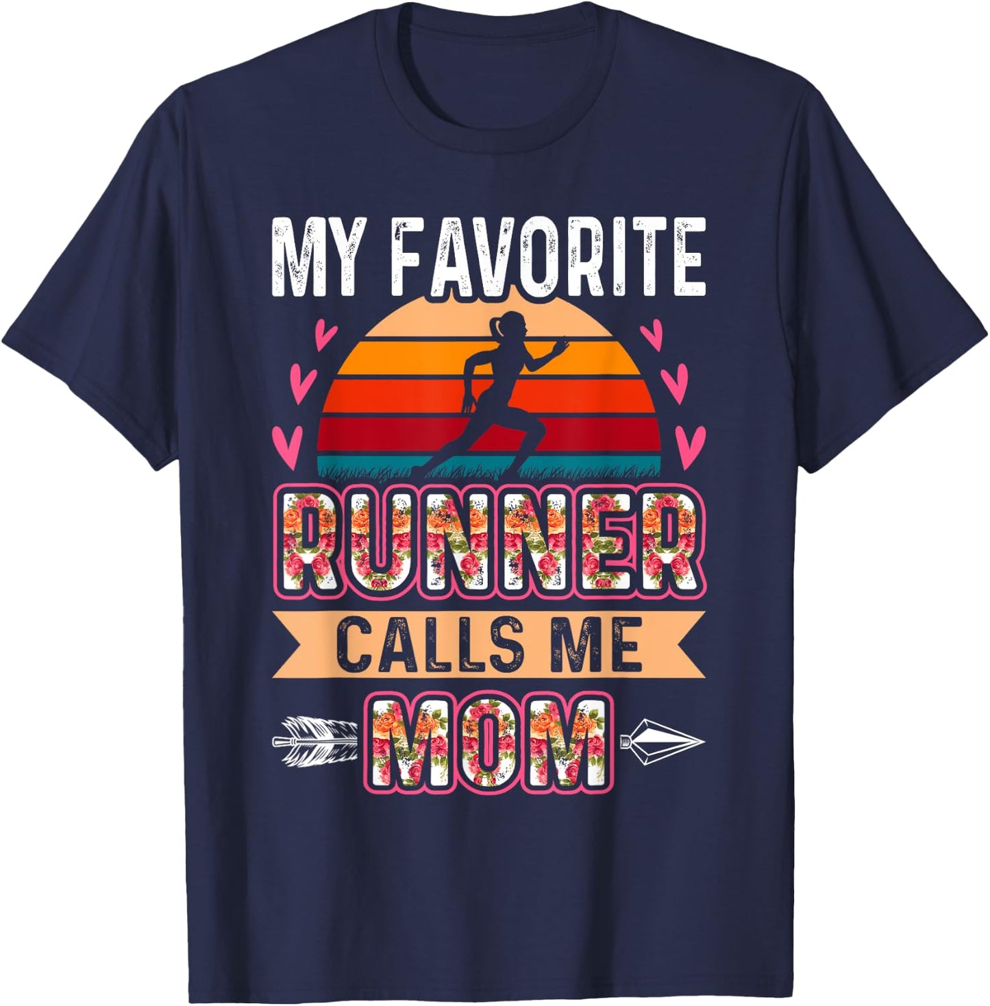 My Favorite Cross Country Runner Calls Me Mom Funny T-Shirt - T-Shirt | Navy